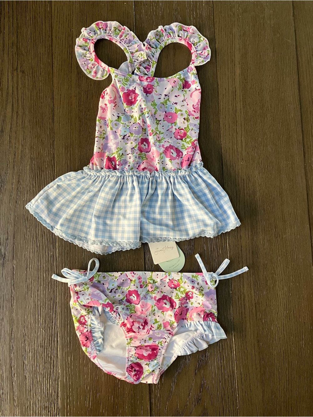 NEW SweetHoney Maddi Tankini - Violet Carnations
